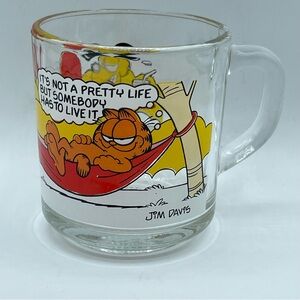 Vintage 1978 McDonalds Garfield Glass Cup Mug Jim Davis‎ USA